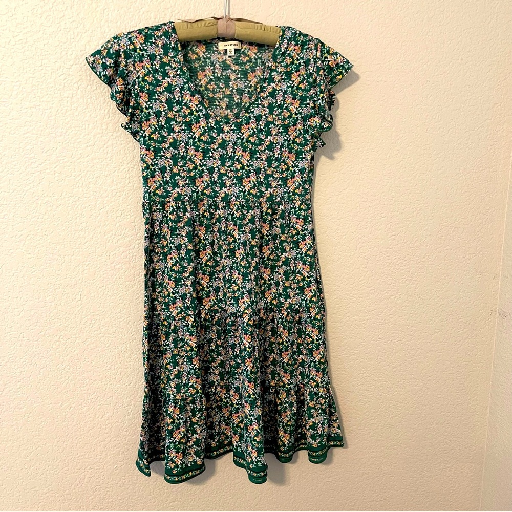 Max Studio Floral Summer Spring Fall Dress, XS